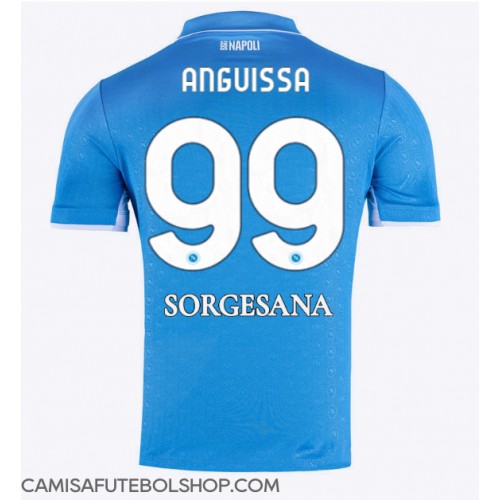 Camisa de time de futebol SSC Napoli Frank Anguissa #99 Replicas 1º Equipamento 2024-25 Manga Curta